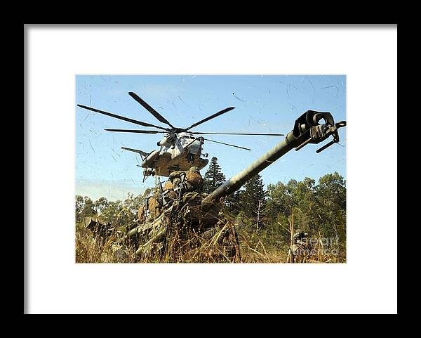 Grass Framed Print featuring the photograph An Mh-53e Sea Stallion Helicopter by Stocktrek Images