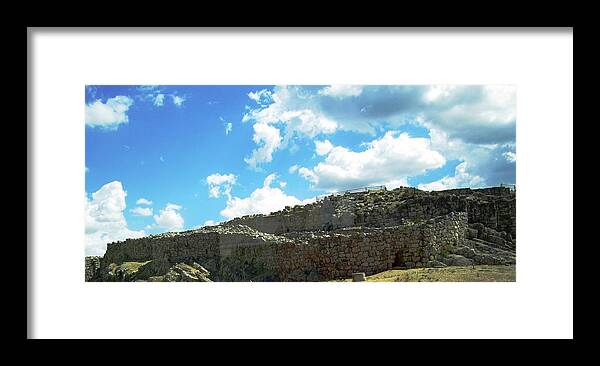 Mycenaean Framed Print featuring the photograph Ancient archeological remains V in Mycenae Greece by John Shiron