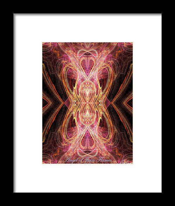 Twin Flames Framed Print featuring the digital art Angel of Twin Flames by Diana Haronis