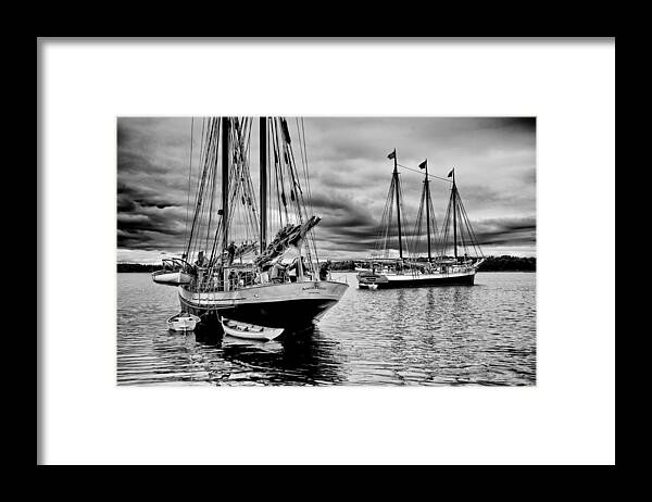 Black And White Framed Print featuring the photograph Angelique and Victory chimes by Fred LeBlanc