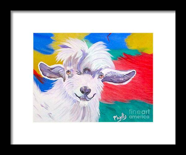 Angora Framed Print featuring the painting Angora Sweetie by Phyllis Kaltenbach