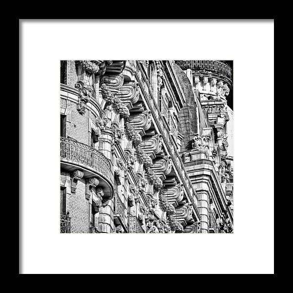 Us Framed Print featuring the photograph Ansonia Building Detail 10 by Val Black Russian Tourchin