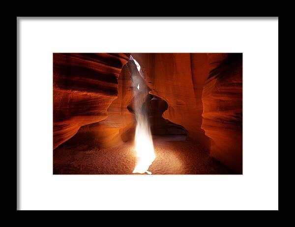 Antelope Canyon Framed Print featuring the photograph Antelope Canyon bonfire by Sylvia J Zarco