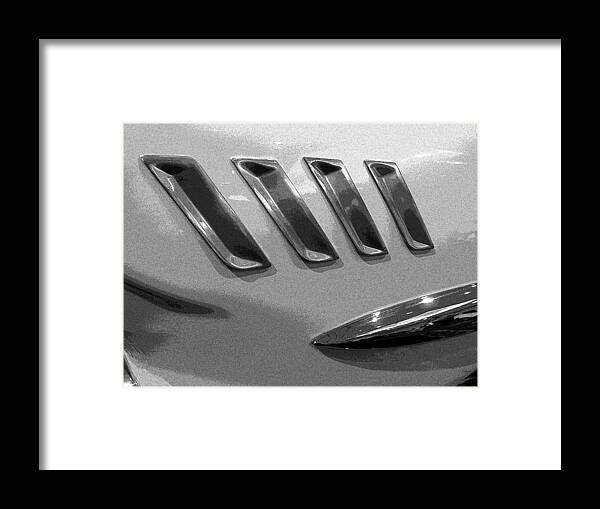 Digital Art Framed Print featuring the photograph Antique Car close-up 006 by Dorin Adrian Berbier