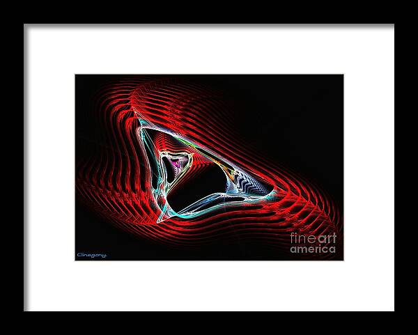 Abstract Framed Print featuring the digital art Apophysis in Red by Greg Moores