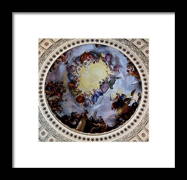 Us Capitol Framed Print featuring the photograph Apothesis of Washington by Pravine Chester