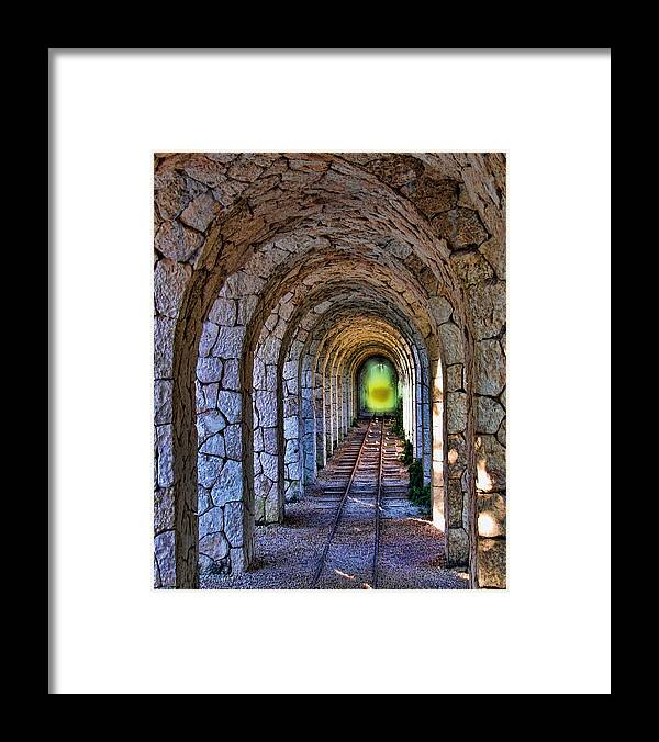 Tunnel Framed Print featuring the photograph Appirition II by Sandy Poore