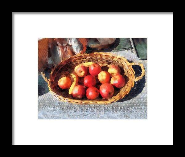 Apple Framed Print featuring the photograph Apples and Bananas in Basket by Susan Savad