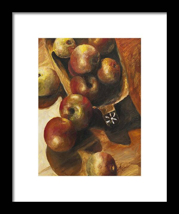 Apples Framed Print featuring the painting Apples by Francine Stuart
