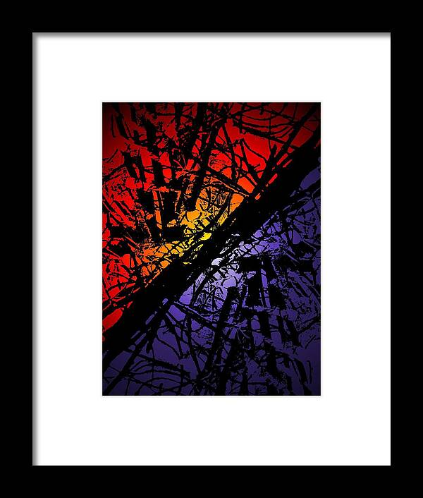 Abstract Framed Print featuring the digital art Arbor Sun And Moon by Tim Allen