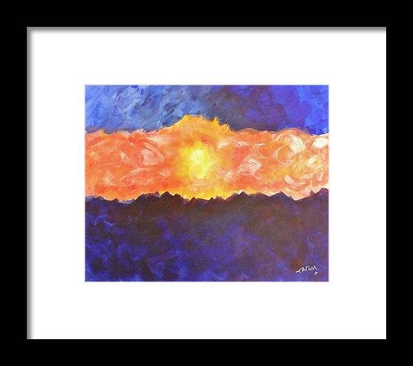 Arizona Framed Print featuring the painting Arizona Sunset by Tatum Chestnut