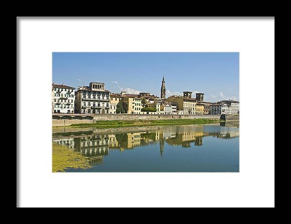 Florence Framed Print featuring the photograph Arno Reflection by Richard Henne