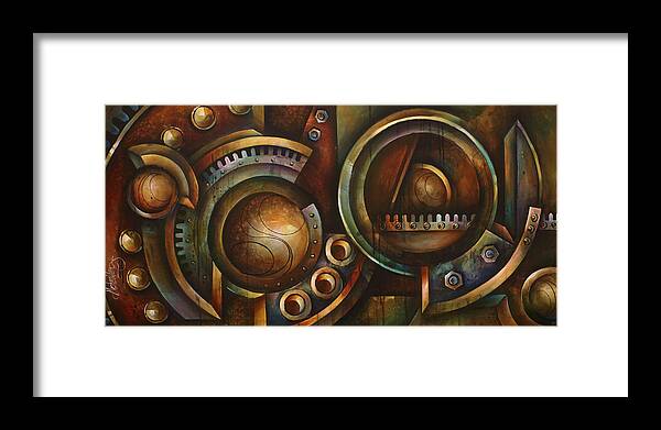 Mechanical Framed Print featuring the painting 'Assembly Required' by Michael Lang