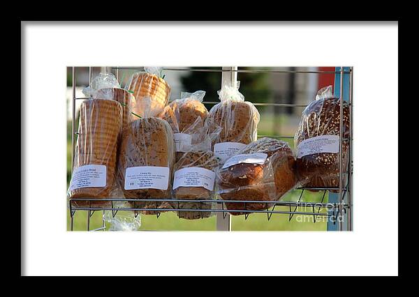 Breads Framed Print featuring the photograph Assorted baked breads by Yumi Johnson