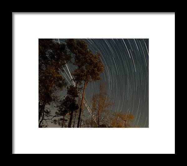Star Framed Print featuring the photograph Atlanta Star Trails by Ray Devlin