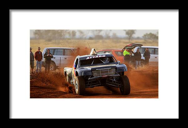 Finke Desert Race Framed Print featuring the photograph Attard Kicking Up the Dirt by Paul Svensen