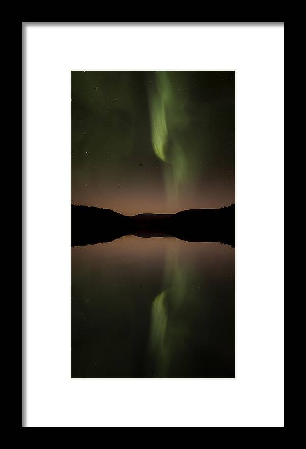 Digital Art Framed Print featuring the photograph Aurora Reflection by Andy Astbury