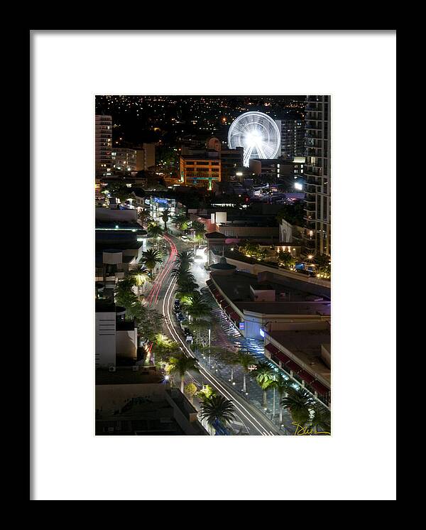 Night Photograph Framed Print featuring the photograph Australian City Lights by Peggy Dietz
