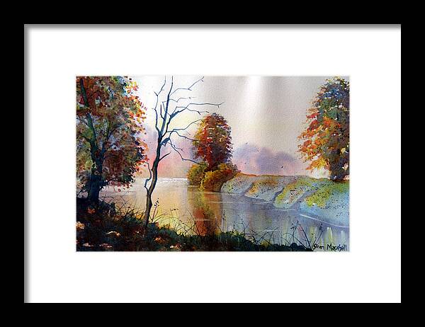 Landscape Framed Print featuring the painting Autumn on the Ouse by Glenn Marshall