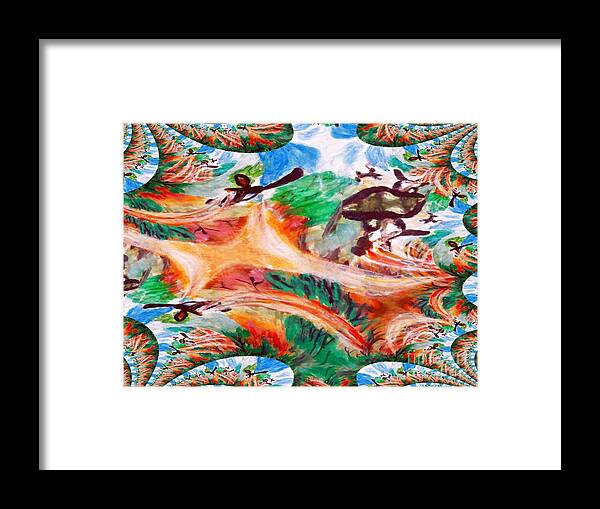 Avatar Abstract Framed Print featuring the painting Avatar two Abstract Aircraft by Stanley Morganstein