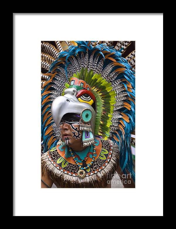 Craig Lovdll Framed Print featuring the photograph Aztec Eagle Dancer - Mexico by Craig Lovell