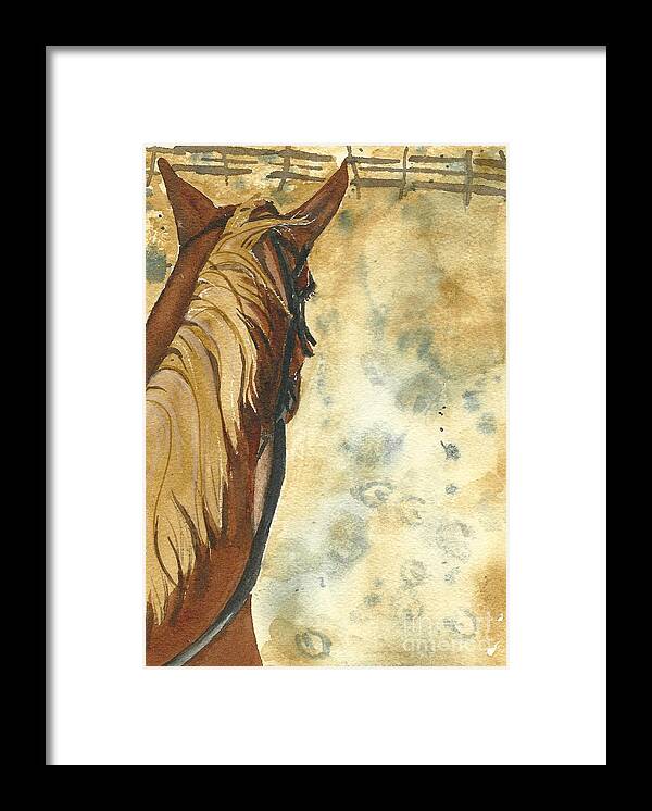 Horse Framed Print featuring the painting Back in the Saddle by Lynn Babineau