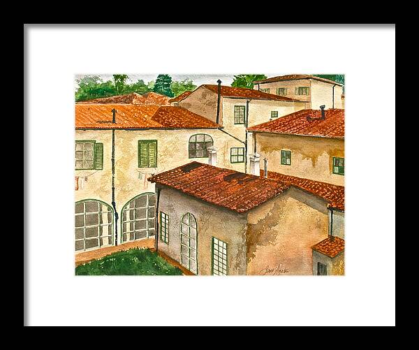 Florence Framed Print featuring the painting Back Yard by Frank SantAgata