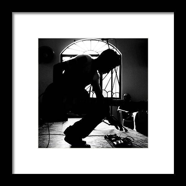 Blackandwhite Framed Print featuring the photograph #backlight #blackandwhite #músico by Vandi Jr