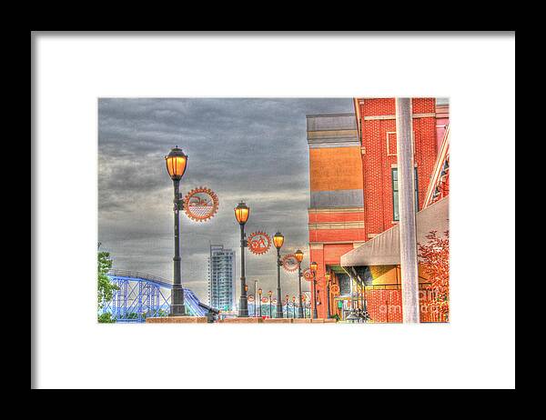 Hdr Framed Print featuring the photograph Balcony at Newport on the Levee by Jeremy Lankford