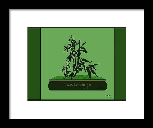 Bible Art Prints Framed Print featuring the digital art Bamboo bonsai by Greg Long