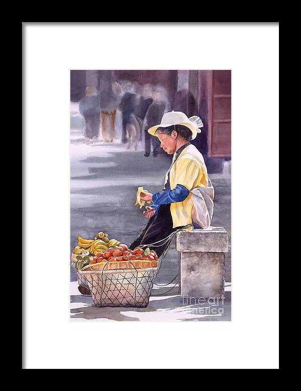 China Framed Print featuring the painting Banana Break by Sharon Freeman