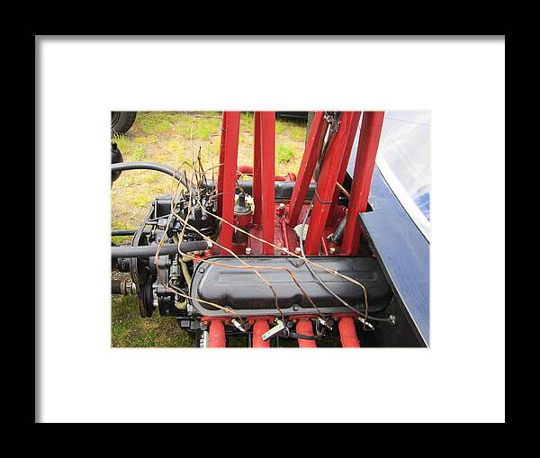 Rat Rod Engine Framed Print featuring the photograph Barbwire Engine by Kym Backland