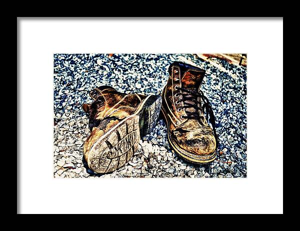 Boots Framed Print featuring the photograph Barely Worn by Kelly Reber