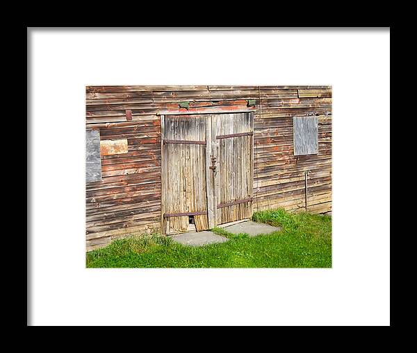 Old Barn Door Framed Print featuring the photograph Barn Door by Kathryn Barry