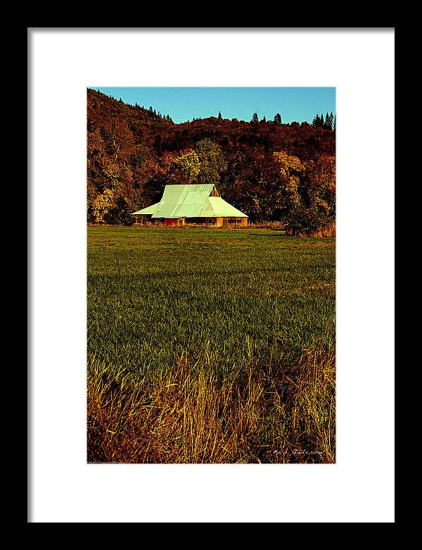 60s Framed Print featuring the photograph Barn in the Style of the 60s by Mick Anderson