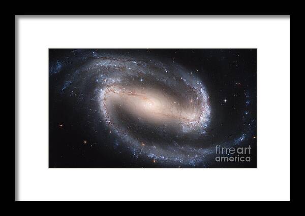 Space Framed Print featuring the photograph Barred Spiral Galaxy, Ngc 1300 by Nasa