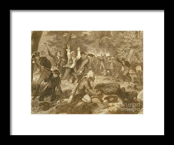 Battle Of Wyoming Framed Print featuring the photograph Battle Of Wyoming by Photo Researchers