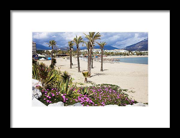 Beach Framed Print featuring the photograph Beach in Puerto Banus by Artur Bogacki