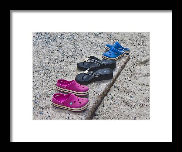 Topsail Framed Print featuring the photograph Beach Shoes by Betsy Knapp