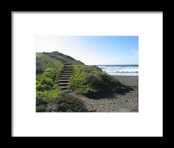 Westport Union State Park Framed Print featuring the photograph Beach staircase by Mark Norman