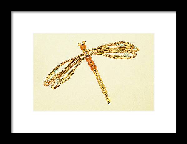 Dragonfly Framed Print featuring the photograph Beaded Dragonfly by Life Makes Art