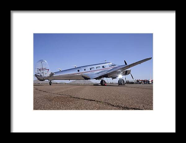 Beechcraft Framed Print featuring the photograph Beech model D18S N5804C Cactus Fly-in March 2 2012 by Brian Lockett