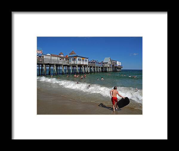 Old Orchard Beach Framed Print featuring the photograph Beneath the Pier by Lynda Lehmann