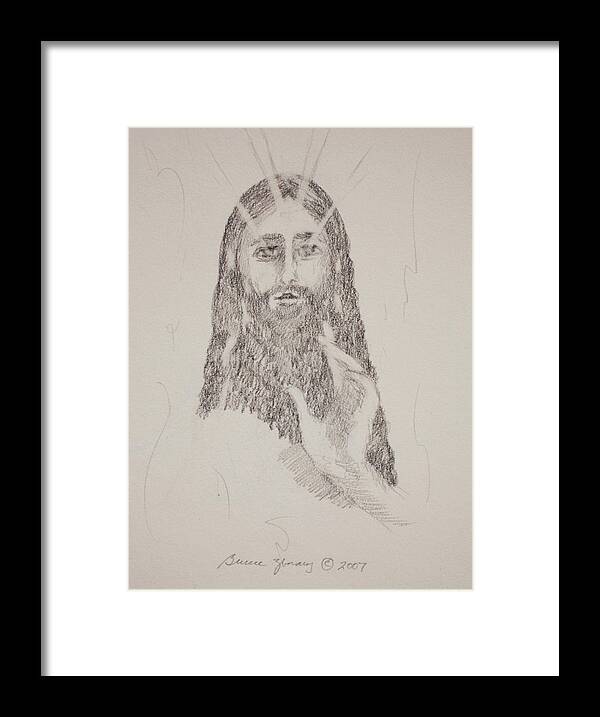 Benediction Framed Print featuring the drawing Benedictus by Bruce Zboray