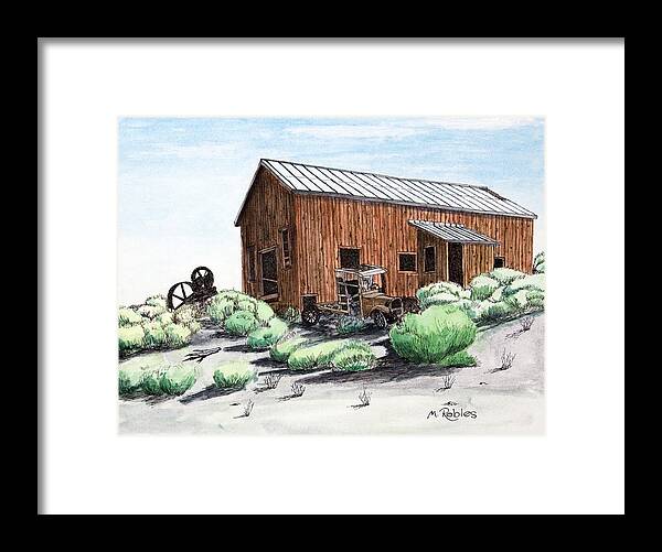 Ghost Town Framed Print featuring the painting Berlin Mine Blacksmith Shop by Mike Robles