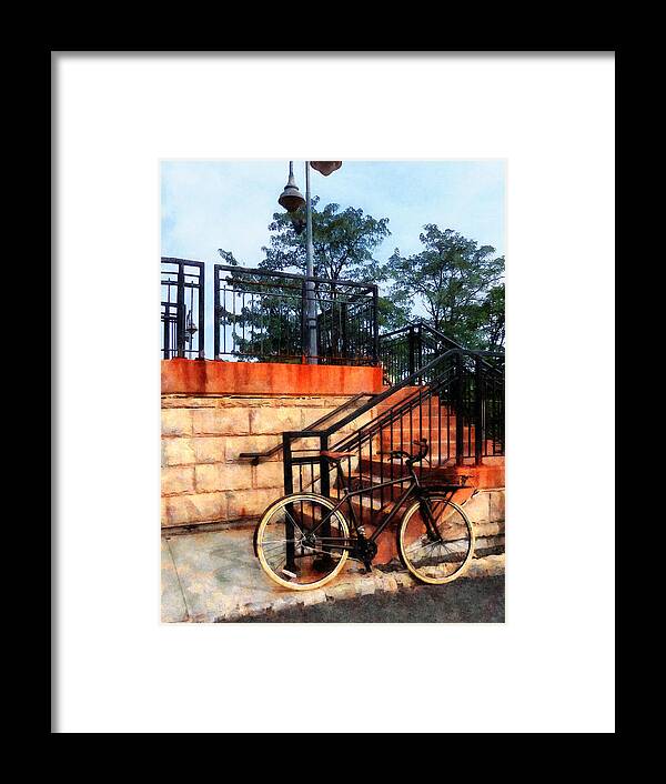 Bicycle Framed Print featuring the photograph Bicycle by Train Station by Susan Savad