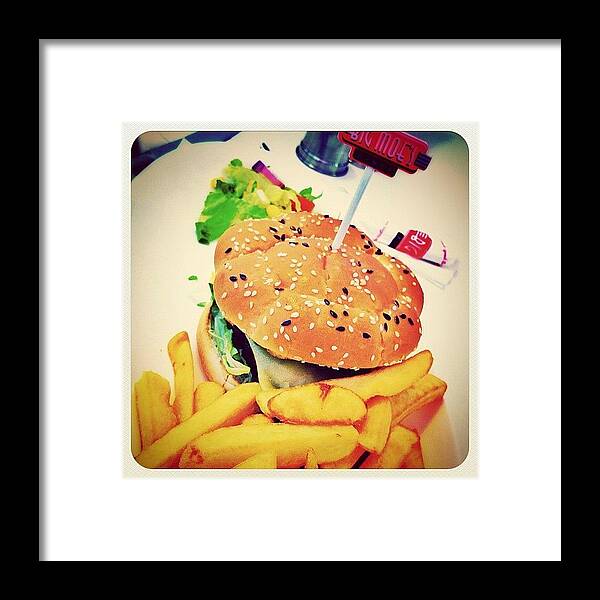 Food Framed Print featuring the photograph Big Moe's Burger by Junaid Khan