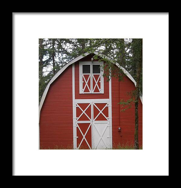 Red Barn Framed Print featuring the photograph Big Red Barn by Pamela Roberts-Aue