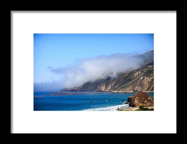 Northern California Framed Print featuring the photograph Big Sur Coastline With Fog by Dina Calvarese