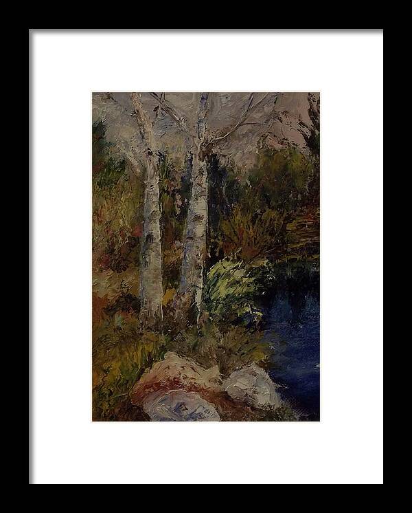 Landscape Framed Print featuring the painting Birch by Stephen King